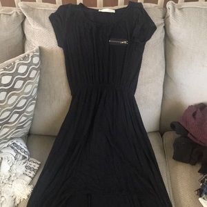 Malloy Long black Dress with open front
